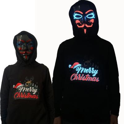 China Soft Led Flashing Hoodies, EL Hoodies, Lighting Up Hoodies For Christmas, Halloween, Party for sale