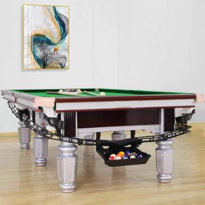 China Real Pocket Size Eight Ball Competition Leather Professional International Conventional Home Standard Indoor Standard Adult Billiard Table for sale