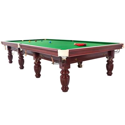 China Various 7ft/8ft/9ft solid Wood+slate snooker pool table real factory pokect leather manufacture for sale