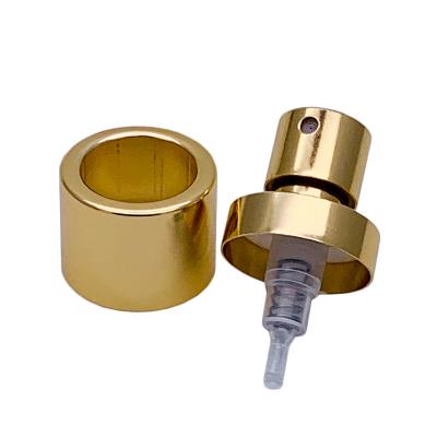 China Non Spill 15mm Gold Silver Aluminum Crimp Perfume Sprayer Pump With Collar And Cap for sale