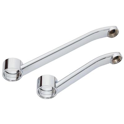 China Modern Type Kitchen Faucet Bend Wall Zinc Alloy Fittings 360 Degree Rotating Water Bend S-Shaped Bend Chromed Outlet Horizontal Hose for sale