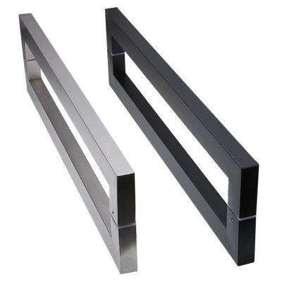 China Modern Square Tubular Glass Handle Stainless Steel Doors Hardware Moving Large Size Interior Door Handle For Home Fittings Hardware for sale