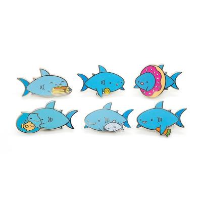 China China Wholesale Custom Metal Cute Shark No Minimum Friends Hard Enamel Lapel Pins For Fish Lover for sale