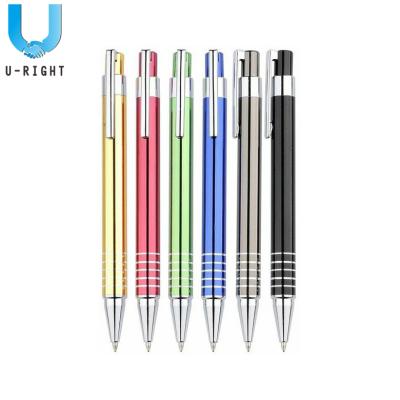 China Promotional Pen Colored Aluminum Ball Pen With Parker Refill for sale