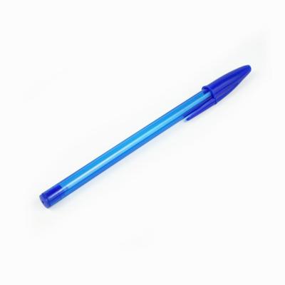 China Promotional Plastic Pen 14.8 Cm Cap Blue Thin Bik Pen for sale