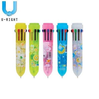 China Promotional Cute Pen High Quality Plastic Film Printing 10 Colors Pen For Festival Gifts for sale