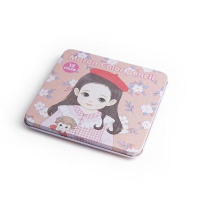 China Tin Box Packed 12 Color Pencil Case Set For Kids K-TST12 for sale