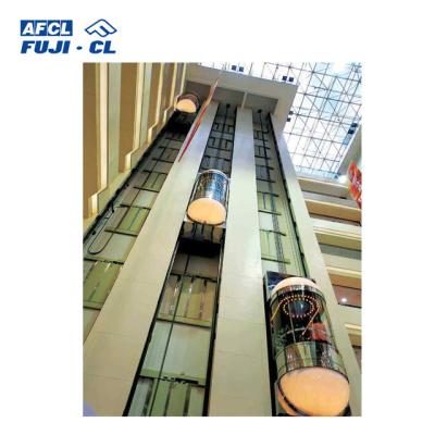 China Passenger Round Panoramic Sightseeing Observation Residential Capsule Glass circular Elevator price for sale