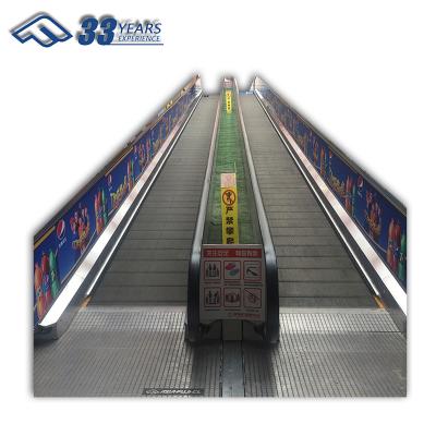 China Asina FUJI factory Auto Moving walk 10 11 and 12 degrees Stainless Steel Pallet Inclined Conveyor Double-Arc Walks Direct Price for sale