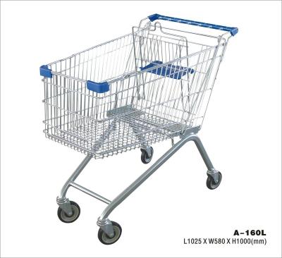 China Folding Spain Certified Safe Durable Supermarket Trolley Shopping Cart 1025*580*1000MM With 160L for sale