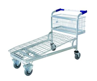 China Supermarket Trolley Folding Flat Cart For Heavy Duty Goods LH-10 for sale