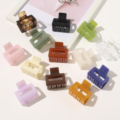 China Korean Fashion Amazon Fashion Hair Accessories Girls Hair Clips Candy Color Simple Acrylic Resin Hair Claw Clips For Women for sale