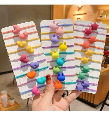 China Simple Cute Plastic Baby Elastic Hair Bands Hair Rope Set Ring High Elastic Hair Bands Kids Accessories Girls for sale