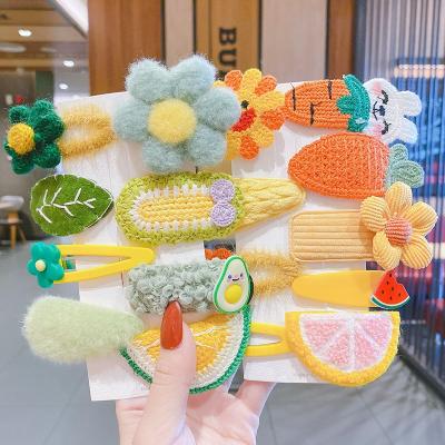 China Plush Flower Plush Kids Hair Clips Large Baby Kids Hair Clips Side Clip Hairpin Child Hair Clips Set Lovely Cute Hair Accessories For Girls for sale