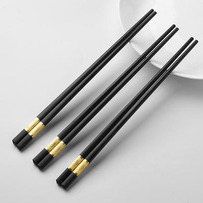 China Modern Home Hotel High End 10 Pair Non-Moldy Non-Slip Alloy Box Sterilized Chopsticks for sale