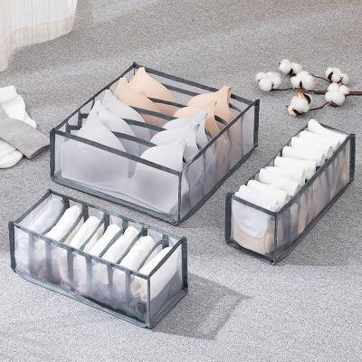 China Minimalist Multi-size Foldable Storage Boxes Underwear Closet Drawer Divider Closet Organizer Storage Box For Ties Bangs Bra Bedroom for sale