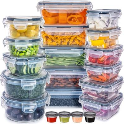 China Freshness Preservation Border Direct Selling 20 Piece Set Sealed Plastic Storage Container With Lid, Button Lock Square Grain Container, Fresh St for sale