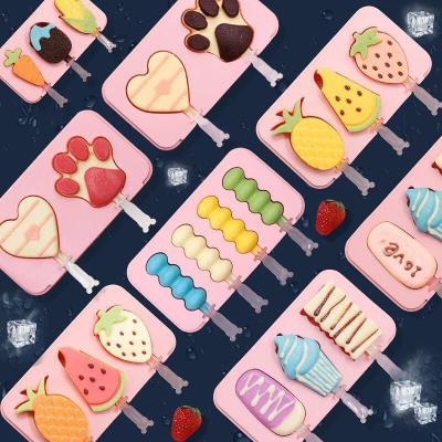 China Cartoon Chocolate Mold Maker New Spot Homemade 3 Bound Diy Silicone Ice Cream Mold Stocked for sale