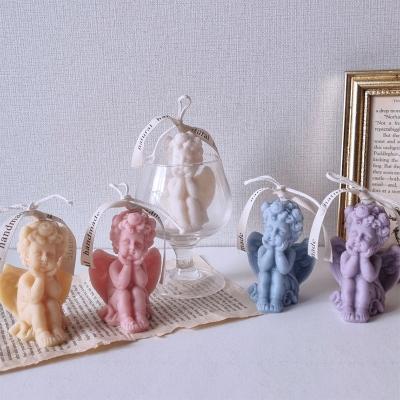 China New Viable Cupid Wings Kids Angel Aromatherapy Candle Gypsum Silica Gel Mold DIY Cake Decorating Baking Mold for sale