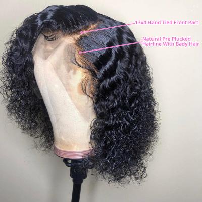 China Peruvian Swiss Lace 20-40cm OPP Glueless Hair Bob Wigs Bob Lace Front Wig 150% Density Brazilian Curly Short Curly 100% Hair Glueless for sale