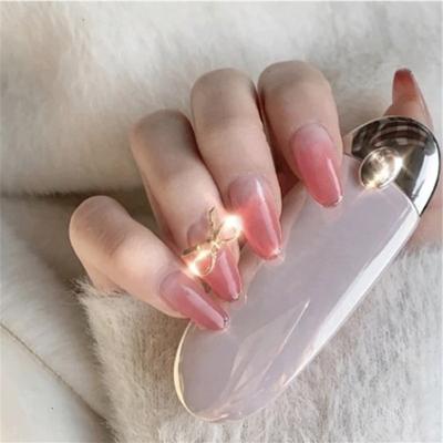 China Imported ABS Material 24 Pieces Phnom Penh Bean Paste Gradient Kingdee Wearing Fake Nail Artificial Foil Removable Nail Nails for sale