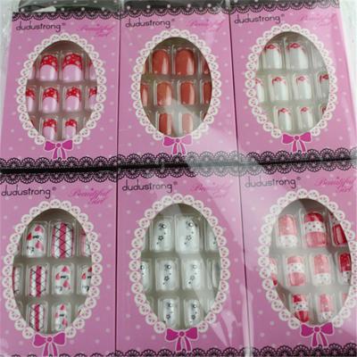 China Imported Material Nail Art Supplies Set ABS Finished Patch Nail Art Products Wholesale Nail Art Round Cute Long Finger Box Open Blind ABS, ABS 20g for sale