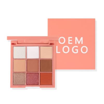 China Waterproof Private Label Brand Customize Eyeshadow 9color Combination Optional Color LOGO Custom Eyeshadow Palette for sale