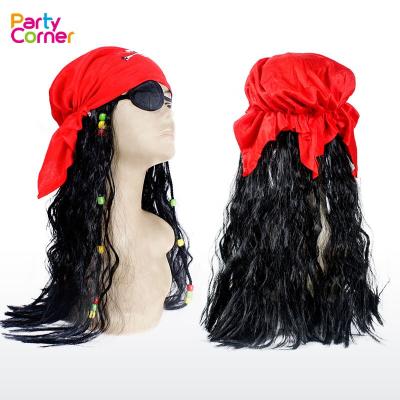 China Pirate Wig And Bandana Pirate Dreadlock Wig Braids Hat For Men Kids Halloween Costume Accessories PCWM19040501 for sale