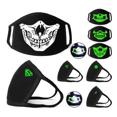 China Cotton Halloween Party Fluorescence Face Masks Luminous Masks Glow In The Dark Mask for sale