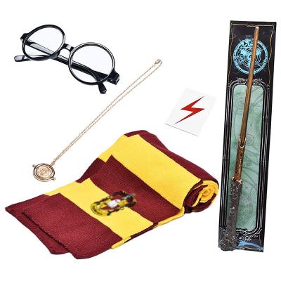 China Polyester Cosplay Costume Props Props Gifts For Harry Potter Birthday Party Magic Wand Monocle Frame Knit Scarf Collar for sale