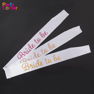 China Polyester Glitter Powder Satin Bride To Be Sash for sale