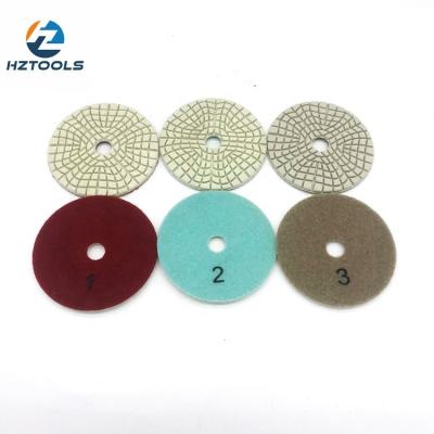 China High gloss polishing with long life quality 4in 1 2 3 resin diamond countertops 3 step polishing pads for granite marble, quartz stone. for sale