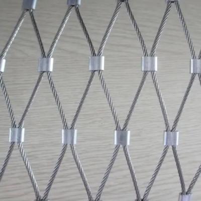 China 4mm Zoo Wire Mesh Fence Green Wall Mesh Safety Net Wire Rope Woven Mesh for sale