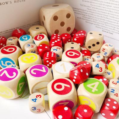 China Casino Gambling Wholesale 6 Sides Dice Wooden Game Gambling Dots Funny Dice 8mm 10mm 12mm 15mm 20mm 25mm Hardwood 30mm Die Cuts Customized Color for sale