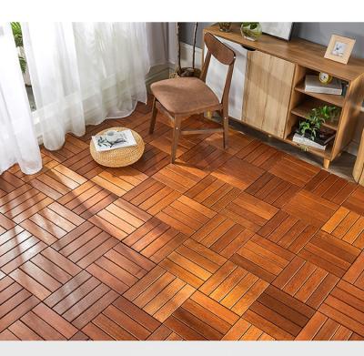 China Waterproof Solid Wood Decking Tiles Flooring Merau Garden Use Outdoor Flooring for sale