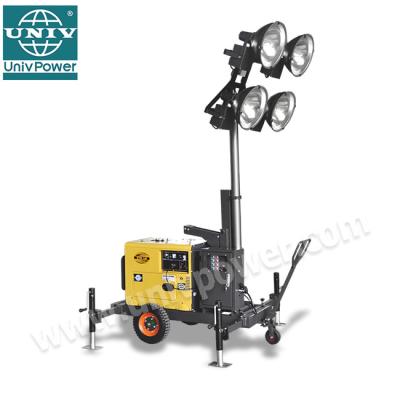 China Industrial Portable Diesel Electric Electric Mast Lighting Generator Outdoor Light Tower GMLT4005A-0004 for sale