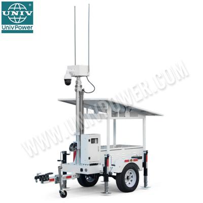 China NIGHT VISION Towable Solar Trailer CCTV Mobile Tower 4G Wifi for sale