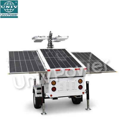 China Good Quality LED Mobile Solar Light Tower Lights Use For Portable Solar Light Tower With Hydraulic Mast for sale