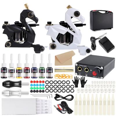 China Best Quality Professional Tattoo Black Swan Tattoo Coil Machine Kit 2 Pieces Factory Price Tattoo Artist Machine for sale