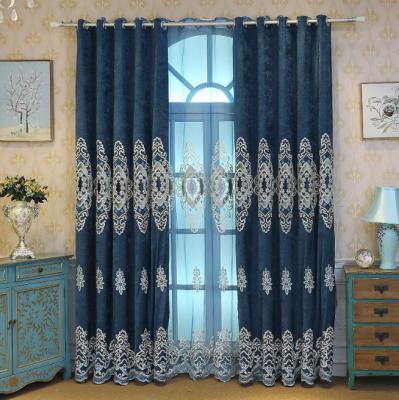 China Blackout 2021 European Style Luxury Curtains, Customize Window Curtains For Living Room, Blackout Fabric Embroidered Curtain for sale