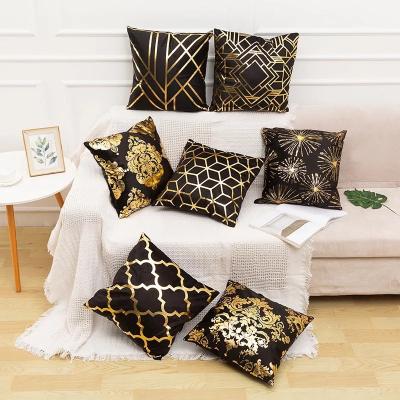 China New Arrival PORTABLE Geometric Cushion Cover Black Velvet Pillow Covers Cushion Cover for sale