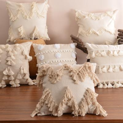 China Wholesale PORTABLE Bohemian Cushion Cover Nordic Tassel Pillow Covers Embellished Cushion Covers for sale