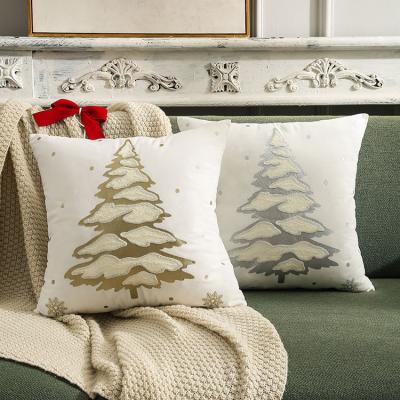 China Polyester Decoration PORTABLE Soft Fashion 45x45 White Christmas Cushion Cover for sale