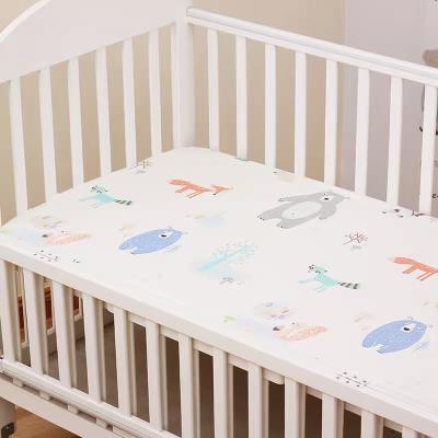 China Simple And Cute Anti-static Crib Fence Bedding Set Baby Bedding Fitted Cotton Set for sale