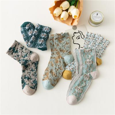 China New Arrival Sporty Green Embroidered Little Girl Lolita Organic Sublimated Breathable High Unisex Comfy Ankle Women Socks for sale