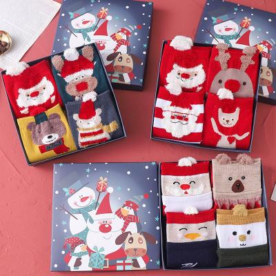 China Gift Box Breathable Warm Red Cartoon Christmas Sale Organic Fur Stocking High Ankle Football Women Unisex Comfortable Socks for sale