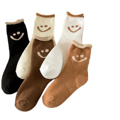 China Wholesale 2021 Winter Comfortable Colorful Cute Women Breathable Thickening Terry Smiley Socks for sale