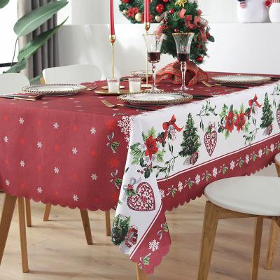 China New Arrival Tafelkleed Christmas Waterproof Polyester Christmas Cartoon Decorative Tablecloth for sale