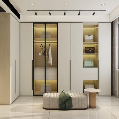 China Adjustable (height) Formaldehyde-free all aluminum smart Home Bedroom wardrobe design modern all aluminum wardrobe healthy for sale