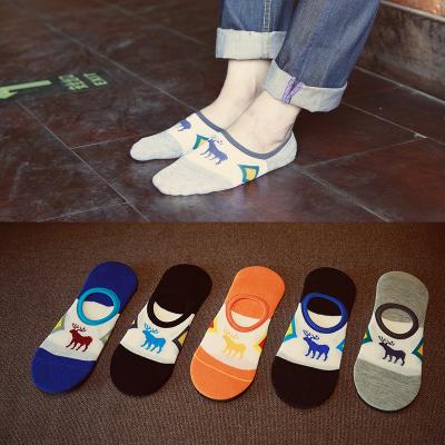 China Cartoon Deer Breathable Low Cut Casual Slippers Summer Men Spring Sock Boy Socks Unisex Boat Socks for sale